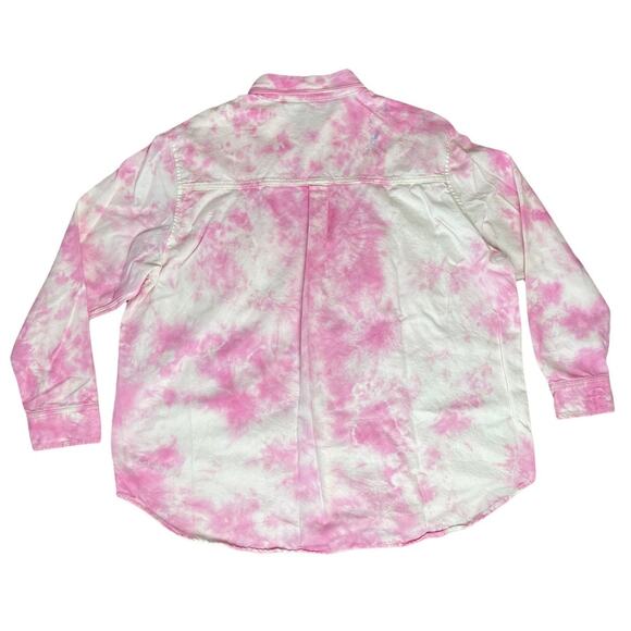 Pearl Button Up Tie Dye Denim Shirt - Picture 2 of 3